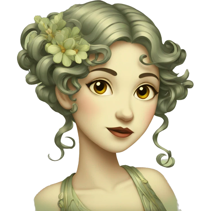 Art nouveau girl emoji