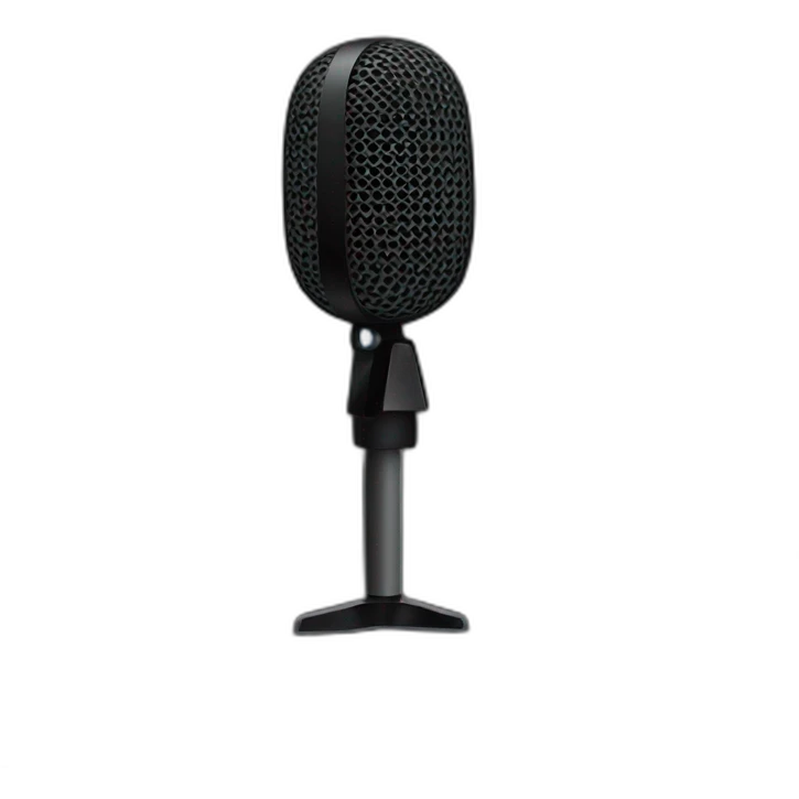 black microphone with pop protection emoji