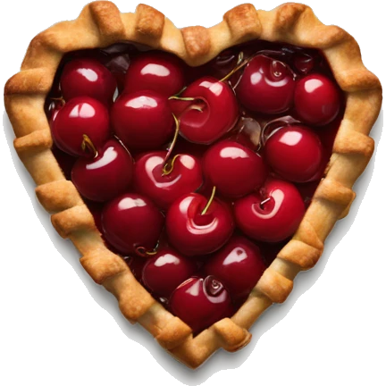Heart-shaped cherry pie  emoji