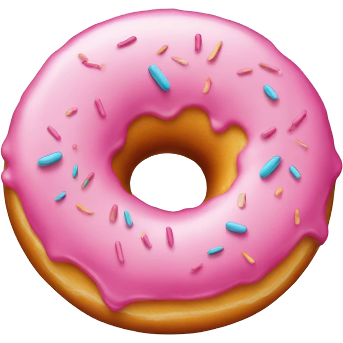 Long cylinder donut with a pink tip emoji