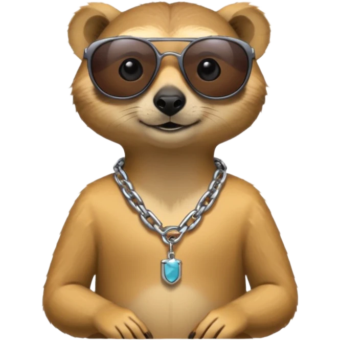Meerkat with chain and sunglasses emoji
