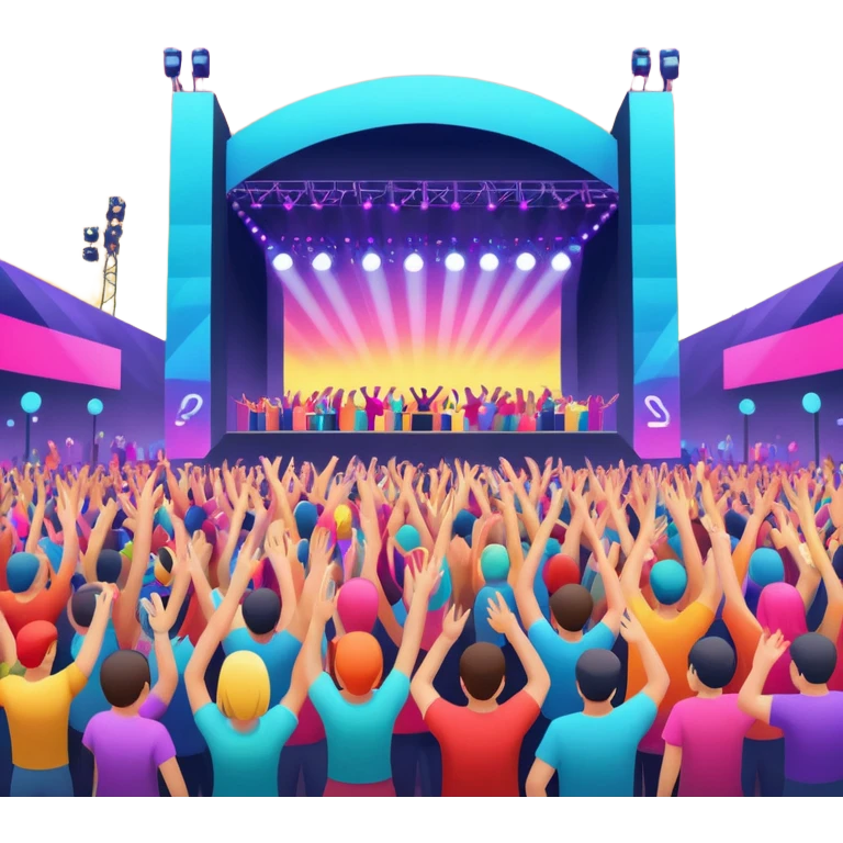 electronic music festival stage from air emoji