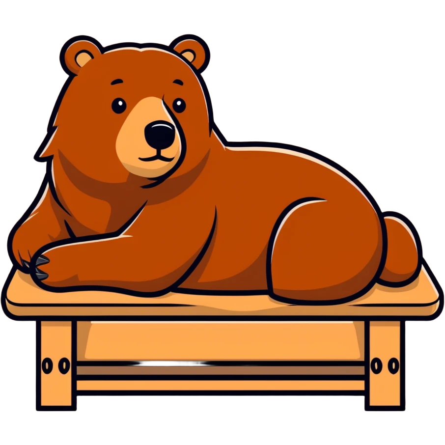 Bear on massage table emoji