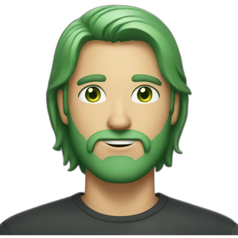 A guy with green eyes and a light beard emoji