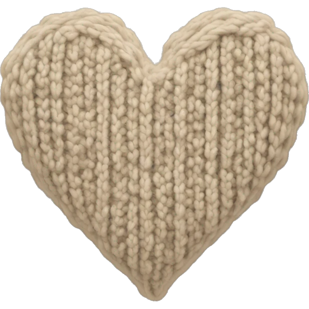 Beige knitted heart emoji