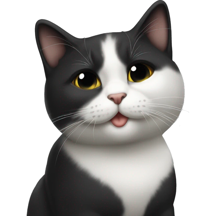 Il mio gatto bianco e nero che manda un bacio  emoji