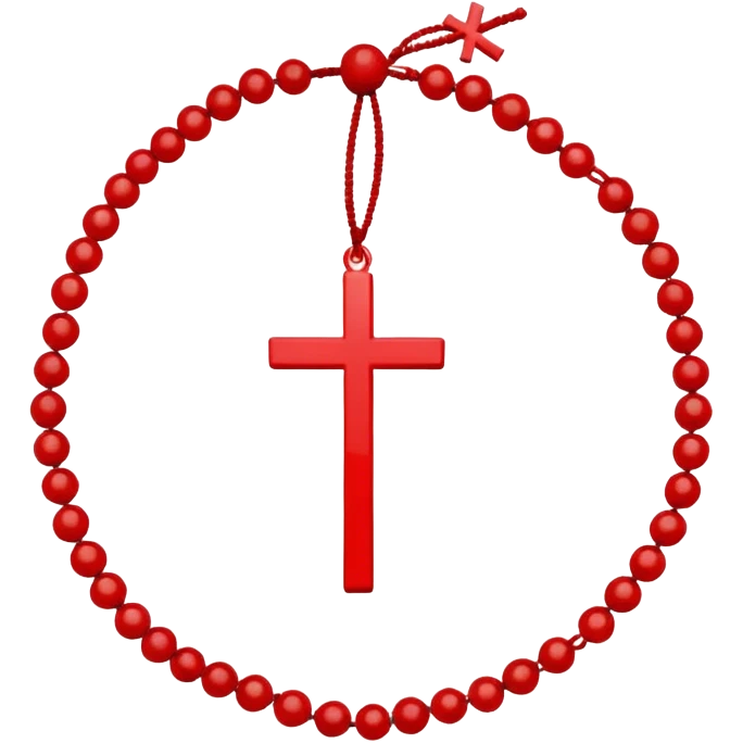 10 beads on a string in a circle with a cross attached emoji
