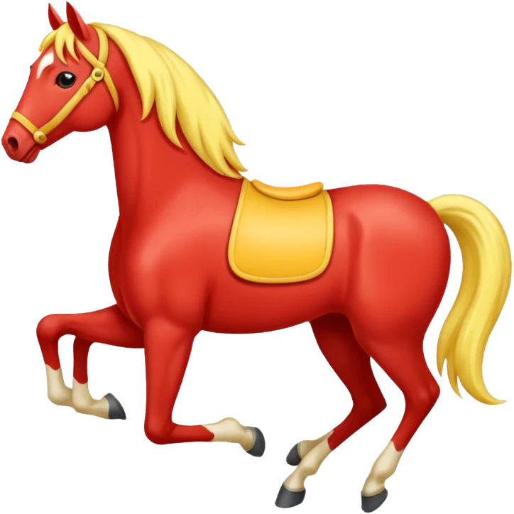 Cavalo vermelho e amarelo pastel emoji