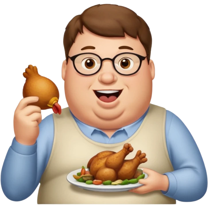 can you do  Peter Griffin stand and eat chicken thighs emoji