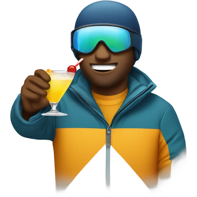 Skier drinking cocktail emoji