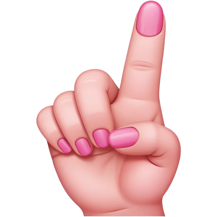 Pink middle finger emoji
