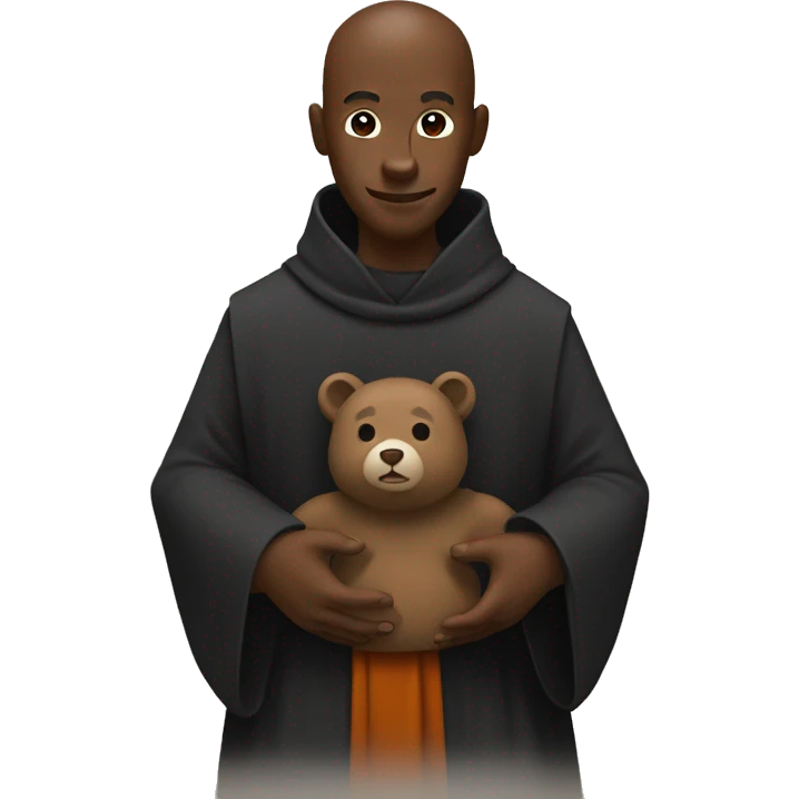 Black monk with bear emoji