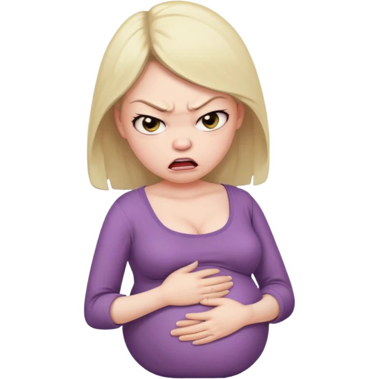 Pouty angry pregnant women emoji