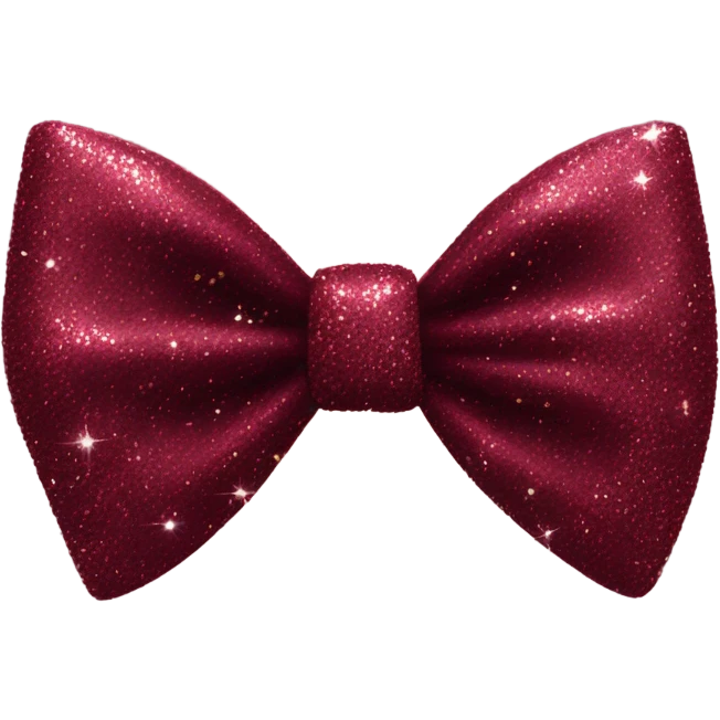 Maroon bow with glitter emoji