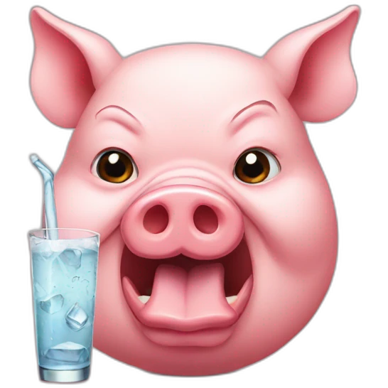 angry pig drinking vodka emoji