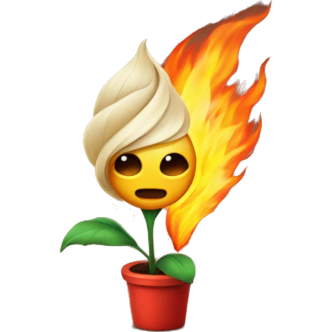 A flower on fire emoji