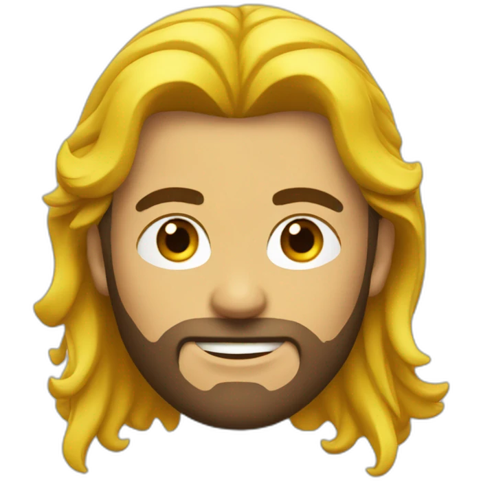 Homme qui a les cheveux jaune avec pointe rouge emoji