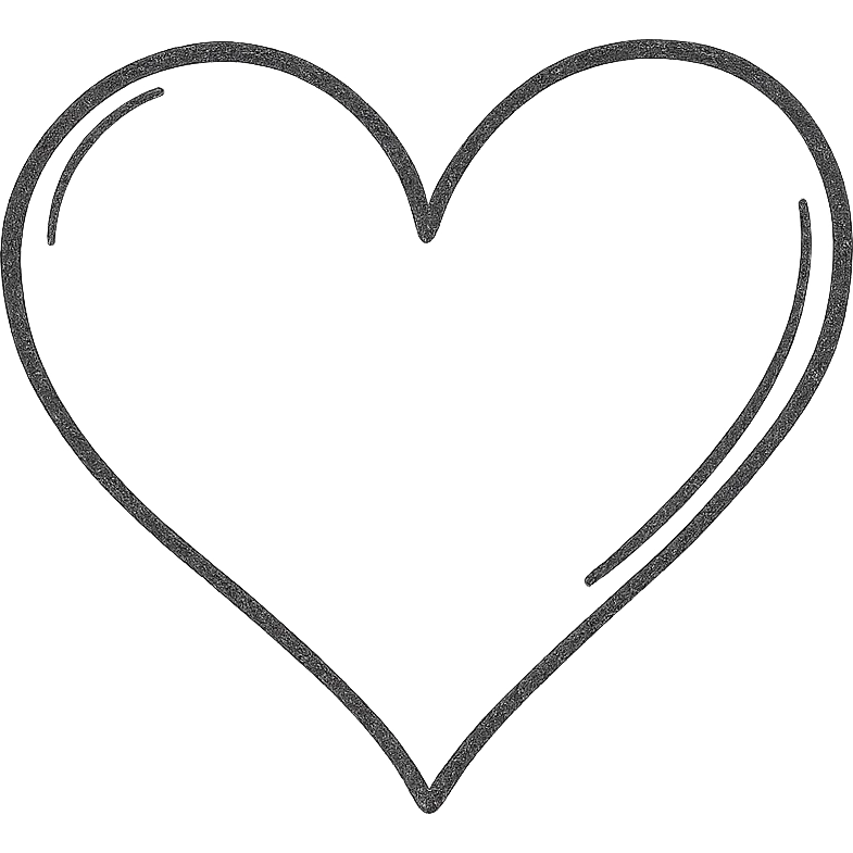 hand-drawn outlined heart icon emoji