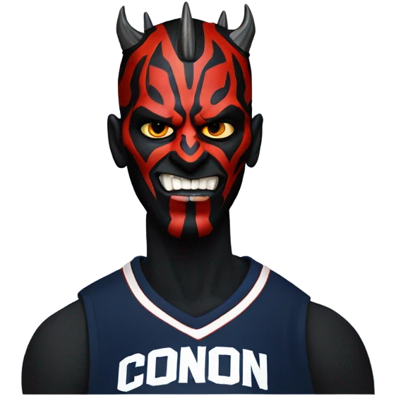 Darth maul in a UConn basketball jersey emoji