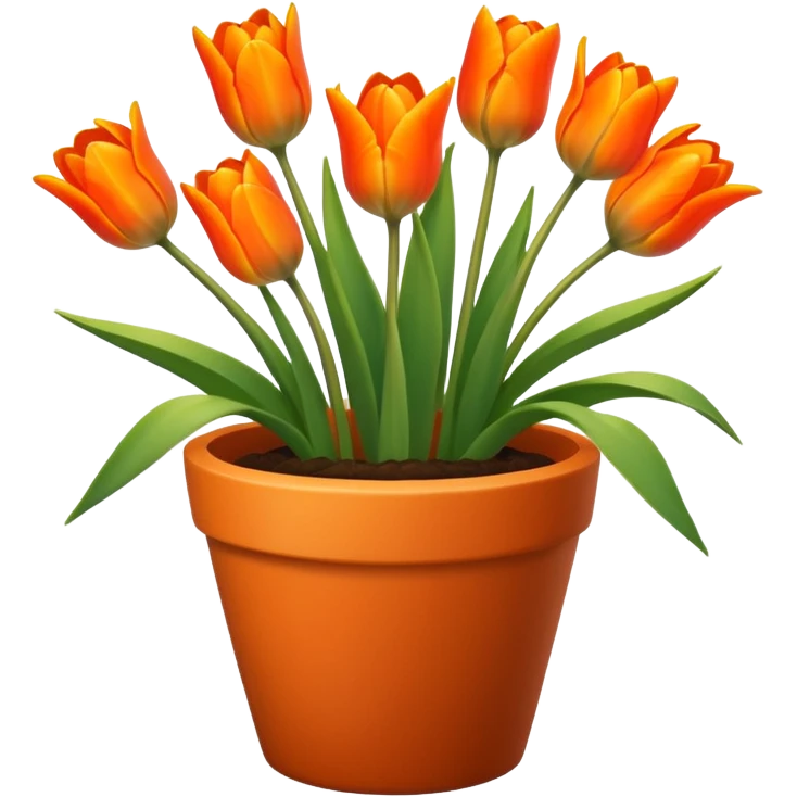 orange tulips flower pot emoji