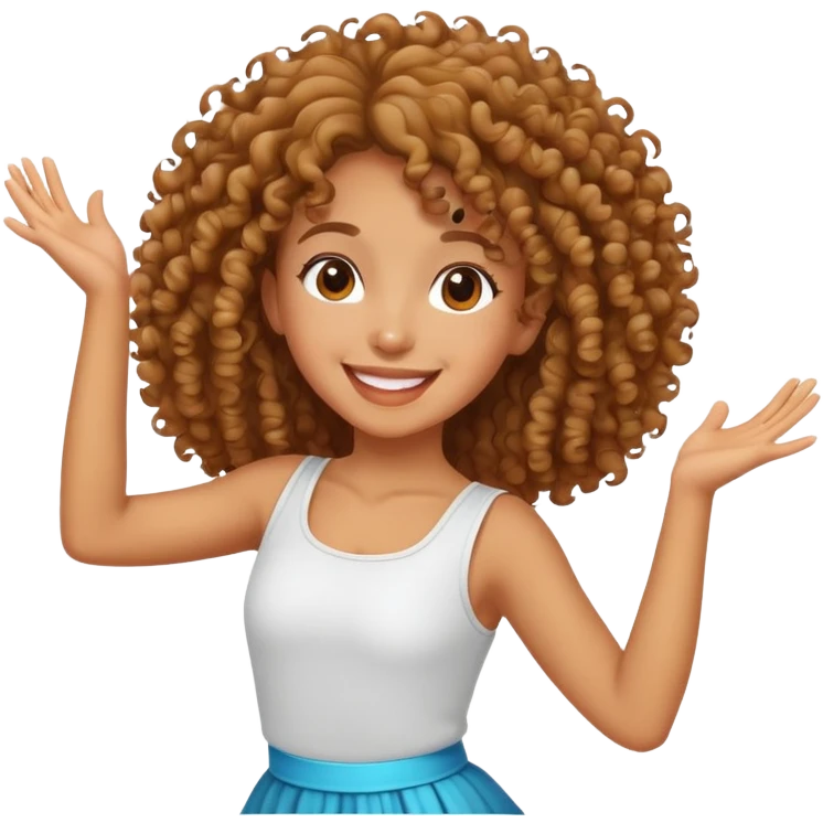 curly girl dancing emoji