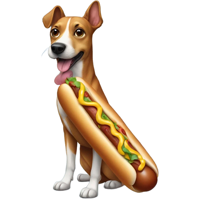 Dog hot dog emoji