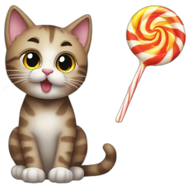 Cat-eating-lolipop emoji
