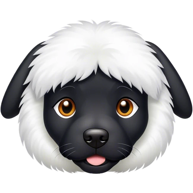 Black with white large dog emoji