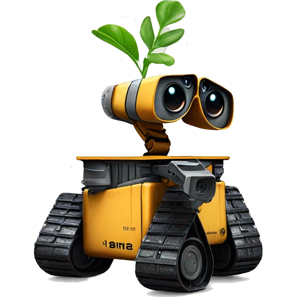 wall-e with pot plant emoji