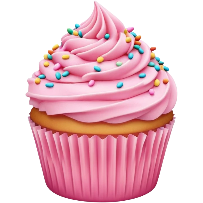 Vanilla cupcake with pink icing emoji