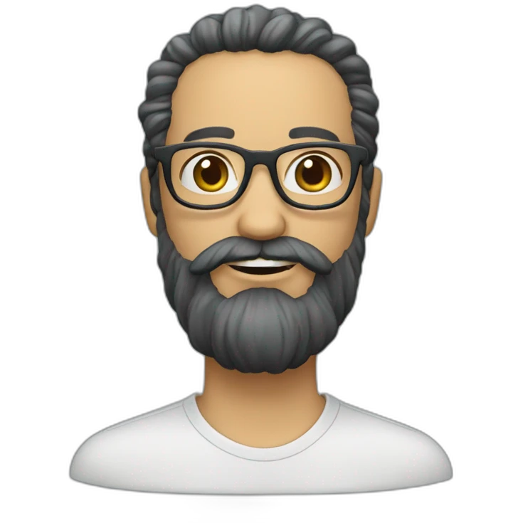 portuguese man very dark brown hairs beard glasses emoji