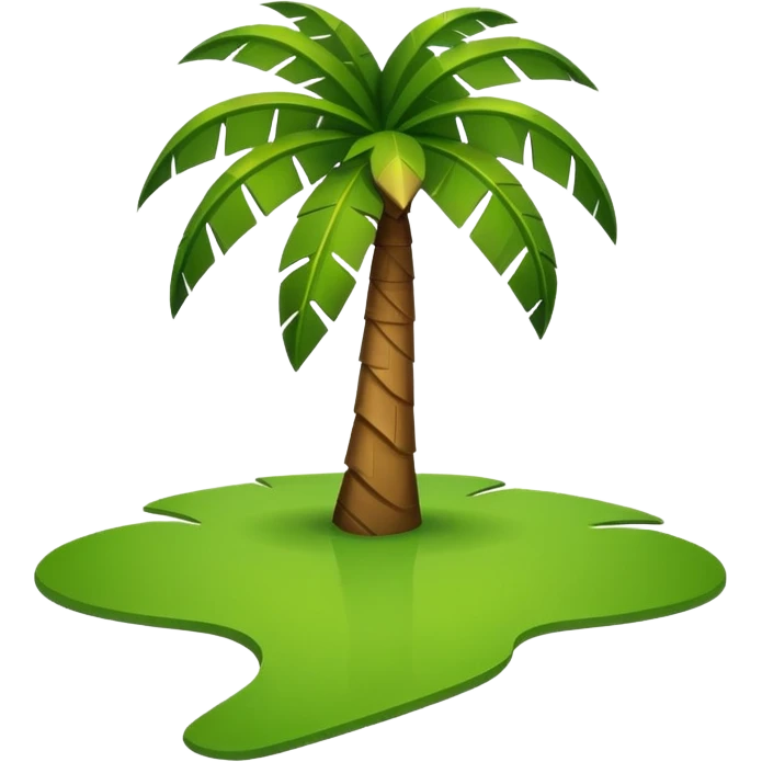 Palm Tree: flat body toony leafs flat floor emoji