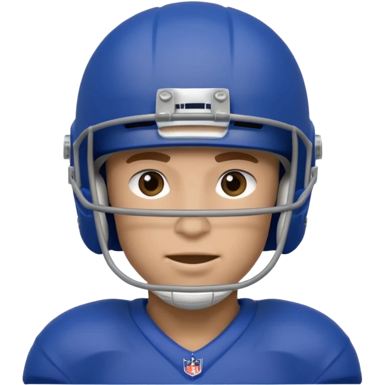 College football player helmet in a royal blue color only face emoji