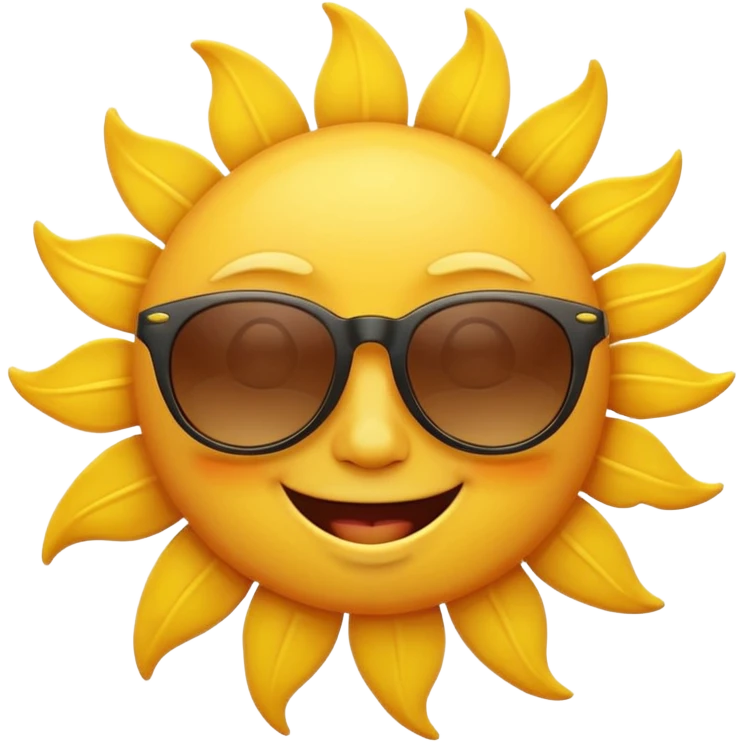 bright sun with sunglasses, summer theme emoji