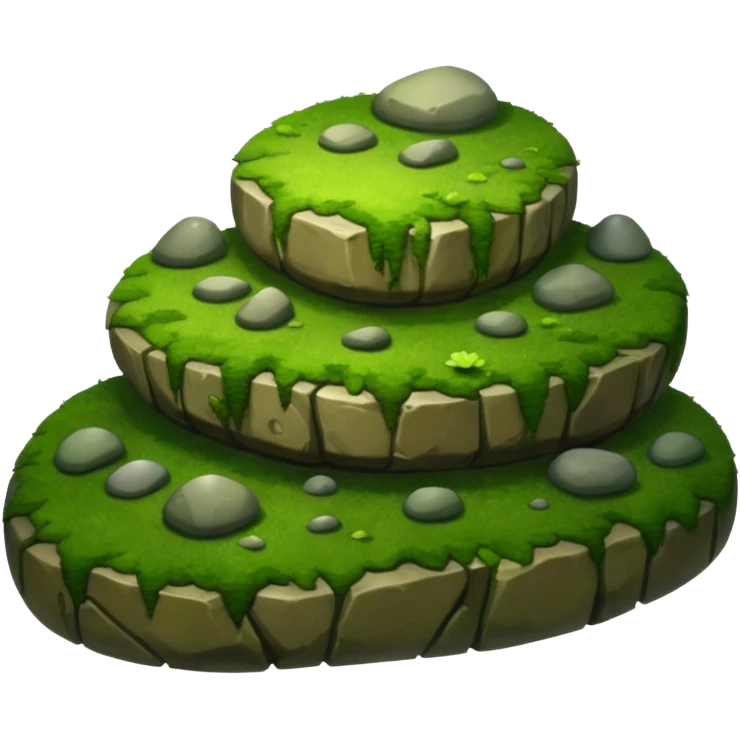 A patch of bright moss covering smooth forest stones.









































 emoji