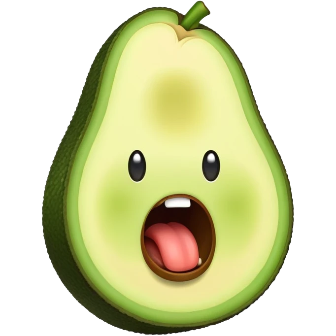 Violent screaming avocado emoji