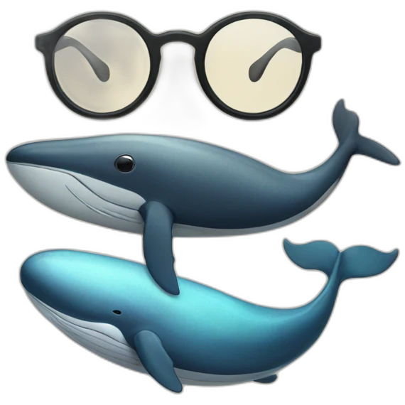 a whale wearing glasses emoji