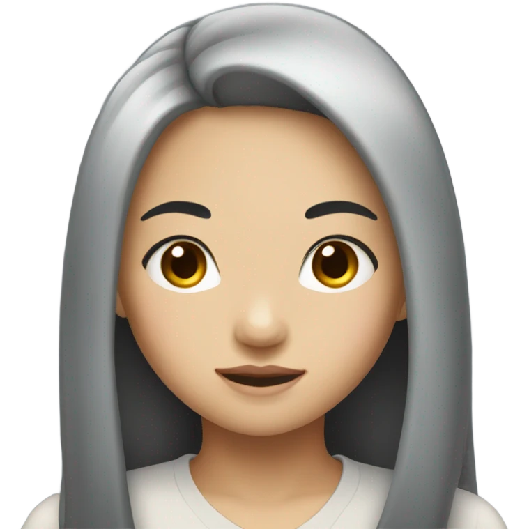 asian girl long hair black  emoji