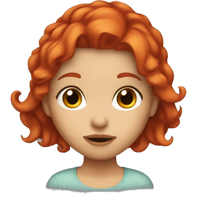 red haired girl kissing emoji