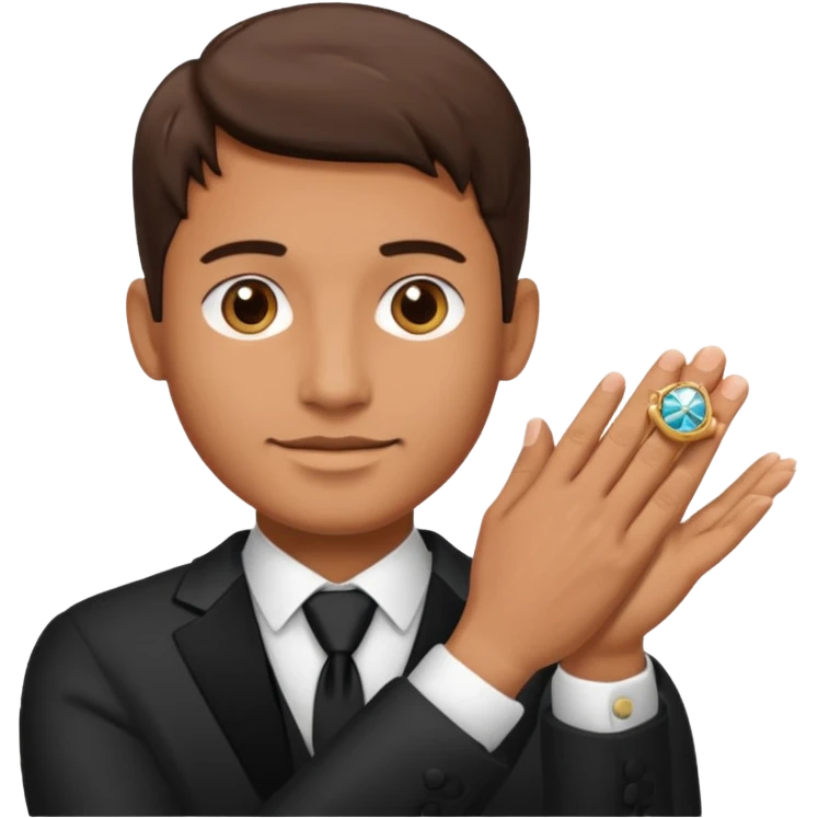 Face men between two hands emoji