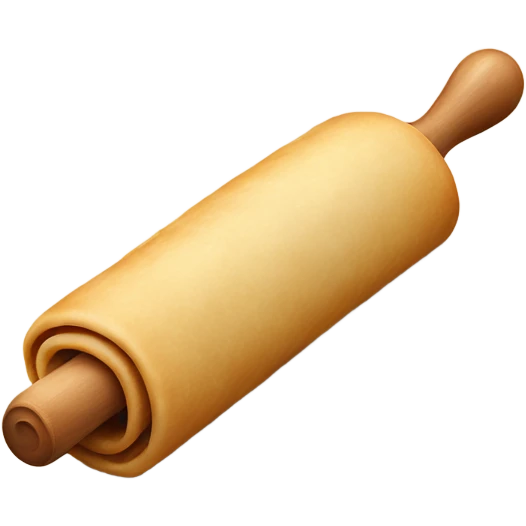long Dough being rolled by a rolling pin emoji