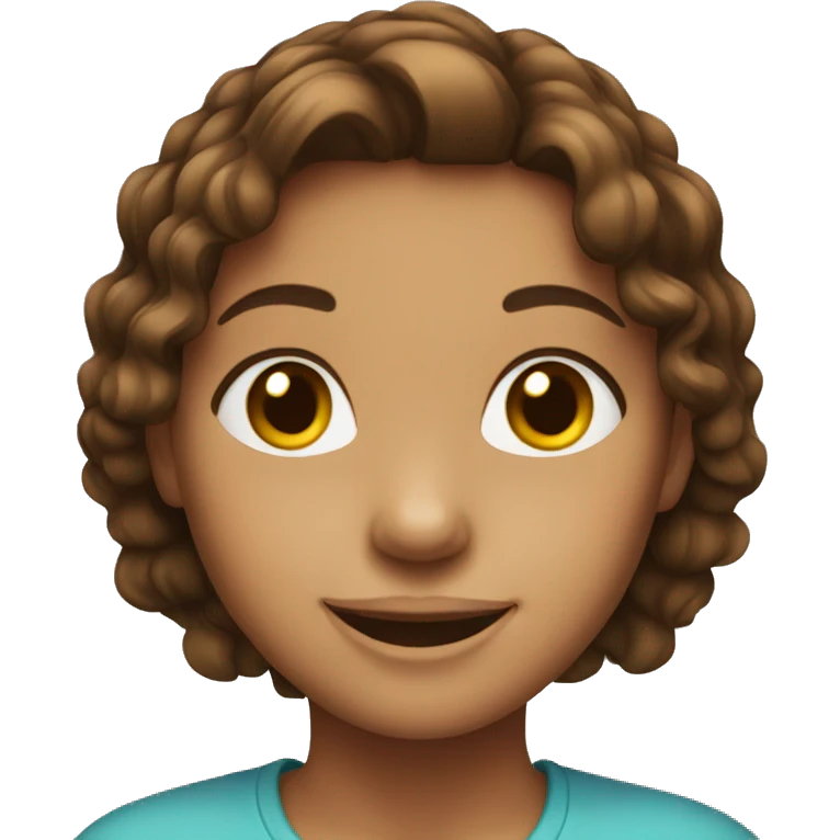 smiling girl with brown hair emoji