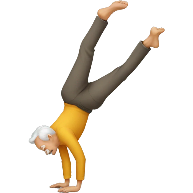 old man doing handstand emoji