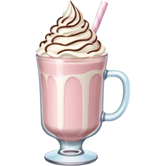 Pastel Pink Frozen Cream Hot Chocolate  emoji