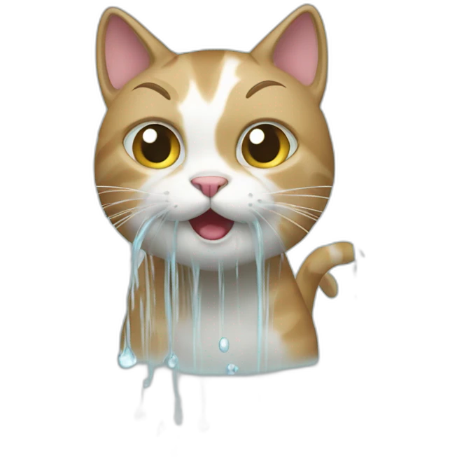 cat aving a shower emoji