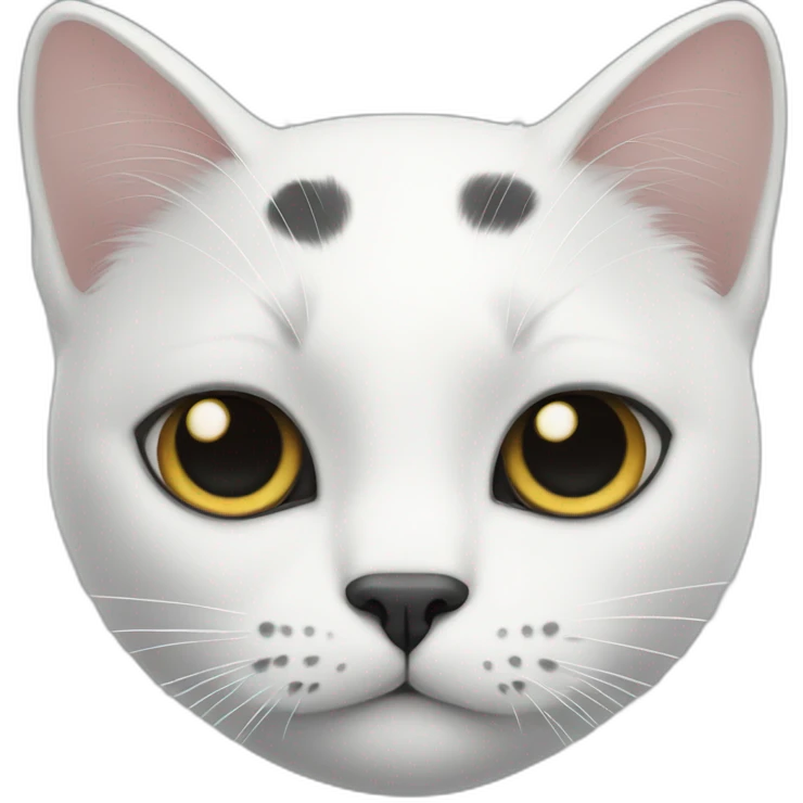 White cat with black spots emoji