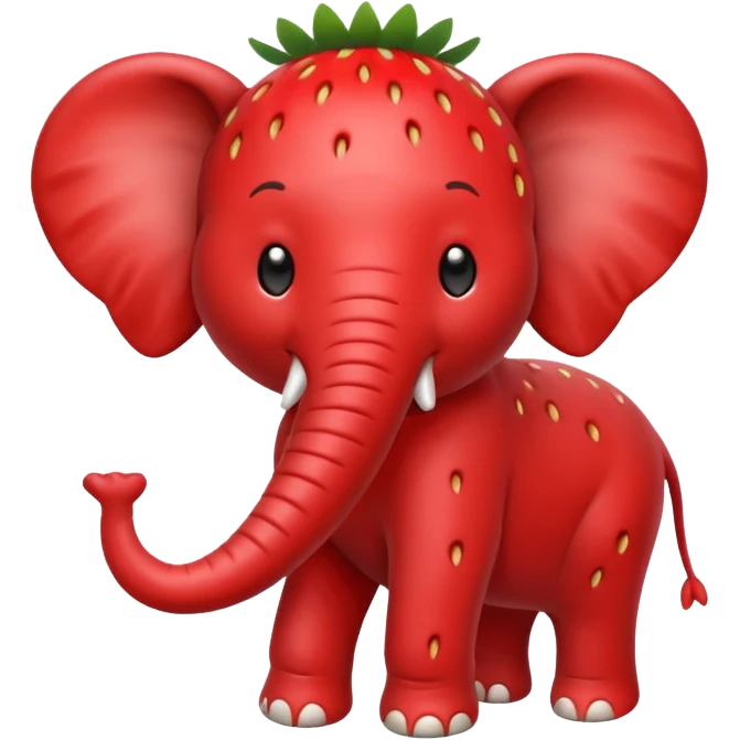 Red Strawberry Elephant  emoji