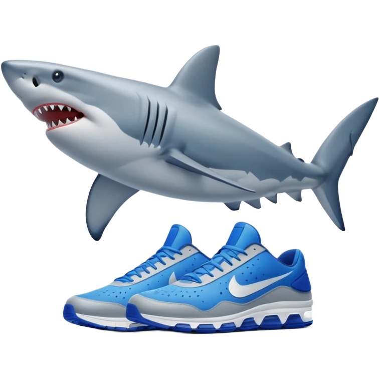 Make a shark with blue Nike shoes  emoji
