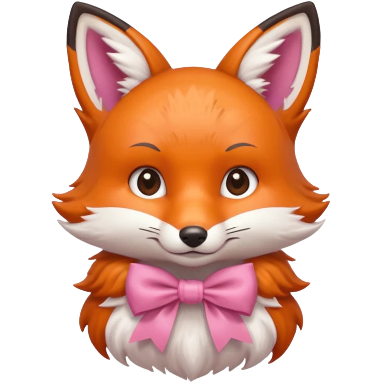 fox, pink bow, portrait, bust up emoji
