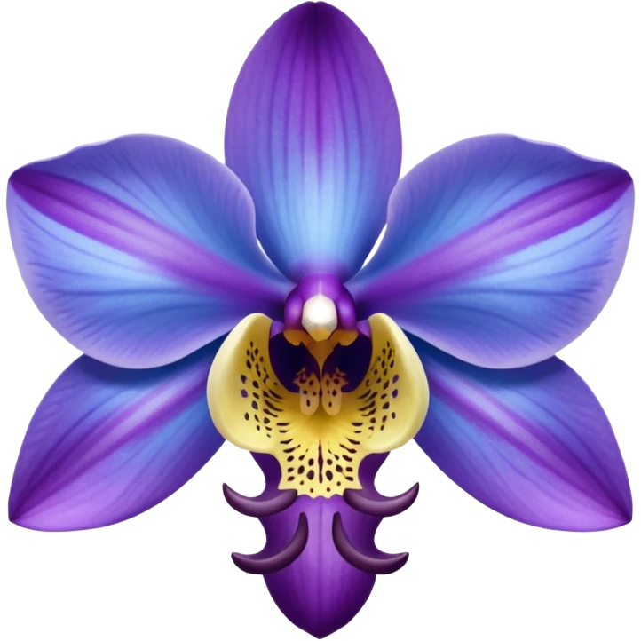 The prettiest blue and violet orchid flower emoji